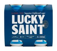 LUCKY SAINT Unfiltered Alcohol Free Lager CAN 4 X 330ML