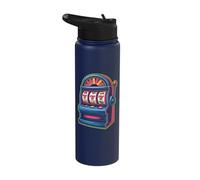 Lucky Seven Slot Machine Retro Jackpot Stainless Steel Insulated Water Bottle