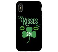 Lucky Shamrock Green Clover Kisses 25 Cents St Patrick's Day Case for iPhone X/XS