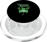 Lucky Shamrock Green Clover Kisses 25 Cents St Patrick's Day PopSockets PopGrip for MagSafe