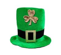 Lucky Shamrock Green Top Hat St. Patrick’s Day Fancy Dress Accessory Lightweight Felt Construction Comfortable Adult Sized Headwear for Parades Celebrations Pub Events Themed Parties