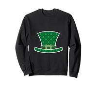 Lucky Shamrock Pattern Green Leprechaun Hat Design Sweatshirt