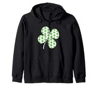 Lucky Shamrock Pattern Irish Pride St Patrick's Day Zip Hoodie