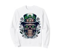 Lucky Shamrock Skull Leprechaun Hat Irish Art Design Sweatshirt