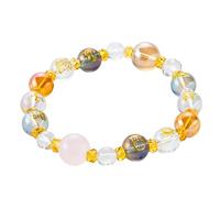 Lucky Shop MADE IN JAPAN Feng Shui 9 star ki bracelet for prosperity Japanese Auspicious design 6-8 inches stretch rubber band unisex, 6-8 inches, Stone, 09-amethyst