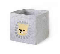 Lucky Sign - Toy Storage Box for Kids Aminal Theme Closet Organizer Living Room Nursery, 33x33x30cm - Baby Lions