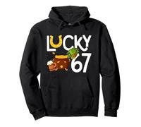 Lucky Six Seven St Patrick’s Day 6 7 Bruh Boys Kids Shamrock Pullover Hoodie