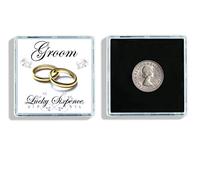 Lucky Sixpence Groom Wedding Keepsake in Display Case W2
