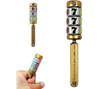 Lucky Slot Machine Finger Spinner, Fruit-Themed Fidget Gadget for Adults, Retro Metal Desk Toy, Fun Spinner for Office Work, Home Relaxation, Travel, and Decision Making (Gold)