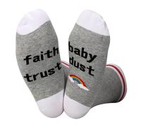 Lucky Socks IVF Mom Socks Faith Trust Baby Dust Socks Infertility Gift IVF Transfer Day Gift Motivational Socks (Baby Dust)