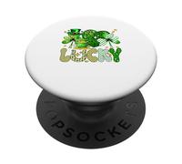 Lucky St. Patrick's Day Parade Leopard Heart Shamrocks Coin PopSockets Adhesive PopGrip