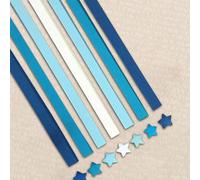 Lucky Star Paper Strips - Five-Pointed Origami Craft Kit for Home Decor, DIY Gifts, Express Blessings & Hope, Easy Fold & 27 Colors (Blue 540 Pcs)