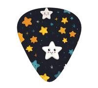 lucky star Prints Guitar Picks - 12-Piece Set with 3 Different Thicknesses, Suitable for Electric and Acoustic Guitars