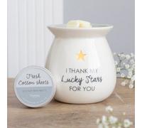 Lucky Stars Wax Melt Burner Gift Set - White