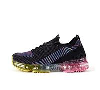 LUCKY STEP Women Air Cushion Fashion Sneakers Breathable Casual Comfortable Lightweight Walking Shoes (Black Multi, 7US-37EU-4UK)
