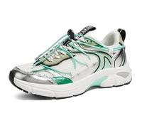 LUCKY STEP Women's Fashion Walking Shoes Running Platform Mesh Casual Sport Gym Work Adjustable Lace Lifestyle Stylish Trendy Athletic Tennis Shoes (Light Green, 7US-37EU-4UK)