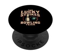 Lucky Strikes Bowling Player Funny Bowling Bowler Team Mens PopSockets Adhesive PopGrip