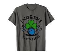 Lucky Strikes Bowling Team, Pin Bowling Player Crew T-Shirt
