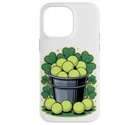 Lucky Tennis Ball Bucket St. Patrick's Day Shamrock Case for iPhone 14 Pro Max