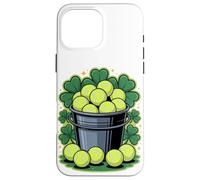Lucky Tennis Ball Bucket St. Patrick's Day Shamrock Case for iPhone 16 Pro Max