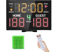 LUCKY TIME Electronic Basketball Scoreboard with Buzzer, Battery Powered Digital Scoreboard with Remote,Portable Score Keeper Battery Powered Score Board for Sports Games