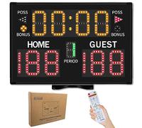 LUCKY TIME Electronic Basketball Scoreboard with Buzzer, Digital Scoreboard with Remote,Portable Score Keeper Battery Powered High-Bright Score Board for Sports Games