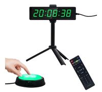 LUCKY TIME Gym Timer Clock, LED Display Interval Timer, with Remote Control & Start/Stop Button & Stand, 12/24H Stopwatch/Countdown, Wall Clock for Home Gym Indoor game challenge