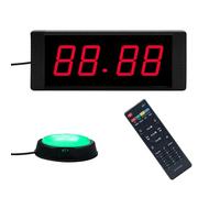 LUCKY TIME Gym Timer Clock with Start/Stop Button, LED Digital Timer with Remote,Large Stopwatch Countup Countdown Interval Timer, Fitness Timer for Home Gym Workout