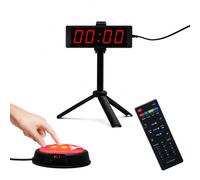 LUCKY TIME Gym Timer Clock with Start/Stop Button & Stand, LED Digital Timer with Remote,Large Stopwatch Countup Countdown Interval Timer, Fitness Timer for Home Gym Workout