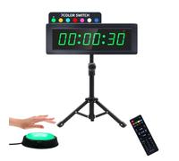 LUCKY TIME Gym Timer, Interval Timer with 7-Colour LED Display, Remote Control & Button & Stand, HIIT TABATA EMOM, Countdown/Up Stopwatch,Wall Mount or Tabletop, Wall Clock for Home Gym Garage