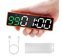LUCKY TIME Gym Timer, Mini Portable Gym Clock, 10 Workout Modes HIIT/Tabata, Stopwatch with Strong Magnet, Digital Wall Clock Countdown/Up Time for Gym/Home/Garage/Progress Tracking