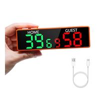LUCKY TIME Mini Digital Scoreboard, Portable Tabletop Electronic Score Keeper with LED Display and Buzzer, Rechargeable USB-C Battery Powered for Ping Pong, Basketball, Cornhole,Sports Games