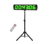 LUCKY TIME Race Clock with Tripod, 5-Inch Large Display Race Timer with Remote，LED Digital Display with Counter Function can up to 999999 for Gym, Track,Race,Outdoor Sports（Green）