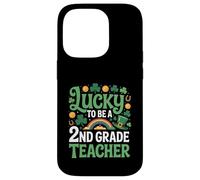Lucky to Be a 2nd Grade Teacher St Patrick's Day Shamrock Case for iPhone 14 Pro