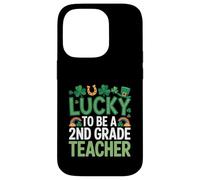 Lucky to Be a 2nd Grade Teacher St Patrick's Day Shamrock Case for iPhone 14 Pro