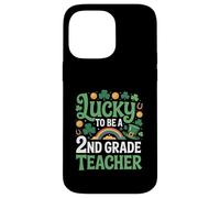 Lucky to Be a 2nd Grade Teacher St Patrick's Day Shamrock Case for iPhone 14 Pro Max