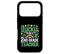 Lucky to Be a 2nd Grade Teacher St Patrick's Day Shamrock Case for iPhone 17 Pro
