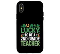 Lucky to Be a 2nd Grade Teacher St Patrick's Day Shamrock Case for iPhone X/XS