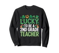 Lucky to Be a 2nd Grade Teacher St Patrick's Day Shamrock Sweatshirt