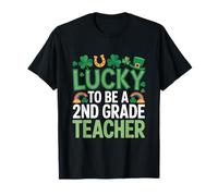 Lucky to Be a 2nd Grade Teacher St Patrick's Day Shamrock T-Shirt