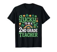 Lucky to Be a 2nd Grade Teacher St Patrick's Day Shamrock T-Shirt