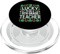 Lucky to Be a 9th Grade Teacher St Patrick's Day Shamrock PopSockets PopGrip for MagSafe