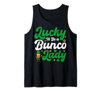 Lucky to Be a Bunco Lady - Leprechaun St Patricks Day Tank Top