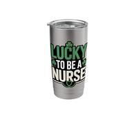 Lucky to Be A Nurse St Patricks Day Shamrock Pride Stainless Steel Insulated Tumbler