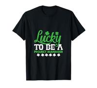 Lucky to Be A Project Manager St Patricks Day Irish Shamrock T-Shirt