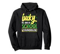 Lucky To Be A School Counselor Joyful Shamrock Spirit Pullover Hoodie