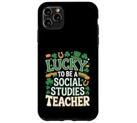 Lucky to Be a Social Studies Teacher St Patrick’s Shamrock Case for iPhone 11 Pro Max