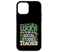 Lucky to Be a Social Studies Teacher St Patrick’s Shamrock Case for iPhone 12 mini