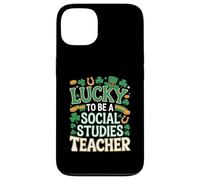 Lucky to Be a Social Studies Teacher St Patrick’s Shamrock Case for iPhone 13