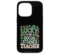 Lucky to Be a Social Studies Teacher St Patrick’s Shamrock Case for iPhone 13 Pro
